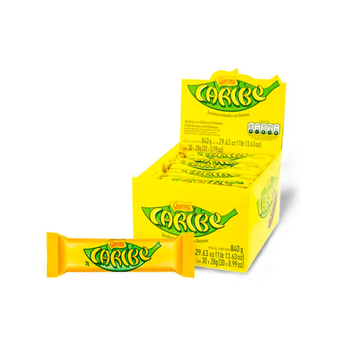 Garoto Chocolate Caribe Recheado com Banana - Caixa 30x28g (840g)